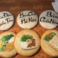 Xả hàng Mẹt tre vẽ trang trí quán bún đậu mắm tôm