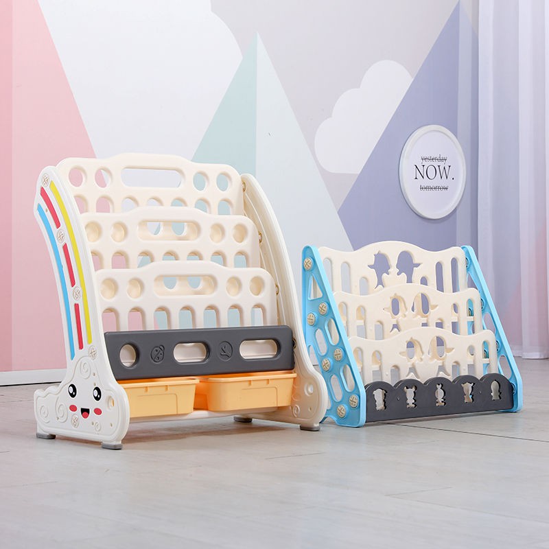 Hami Rabbit Children’s Bookshelf Simple Home Floor Baby Toy Storage Rack Book nhựa Cartoon Picture