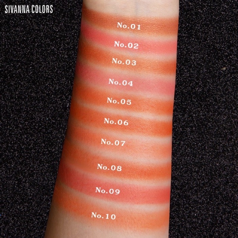 Phấn má hồng dạng bột và ánh nhũ Sivanna In The Peach Pro Cheek HF6038