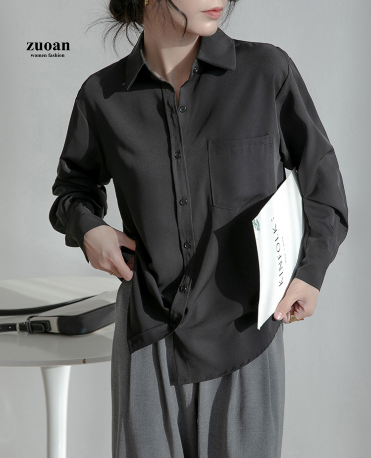 SUXI Áo Sơ Mi Voan Dài Tay Xinh Xắn Cổ Điển Dành Cho Nữ