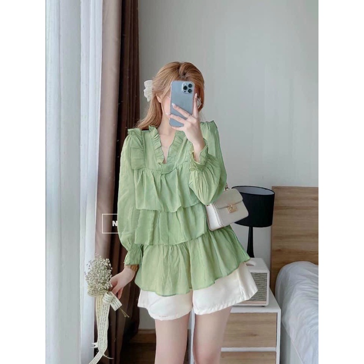 Sét bộ đùi nữ áo bèo kèm quần Linhnastore