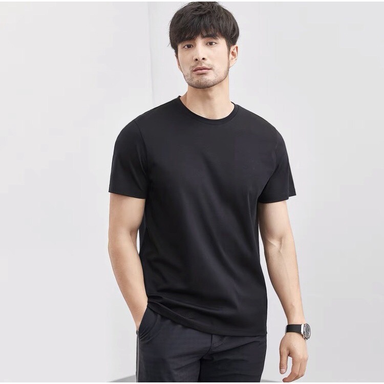 Áo thun nam cổ tròn basic vải thun lạnh xuất Hàn, chuẩn form, trẻ trung, năng động - Lux Srore