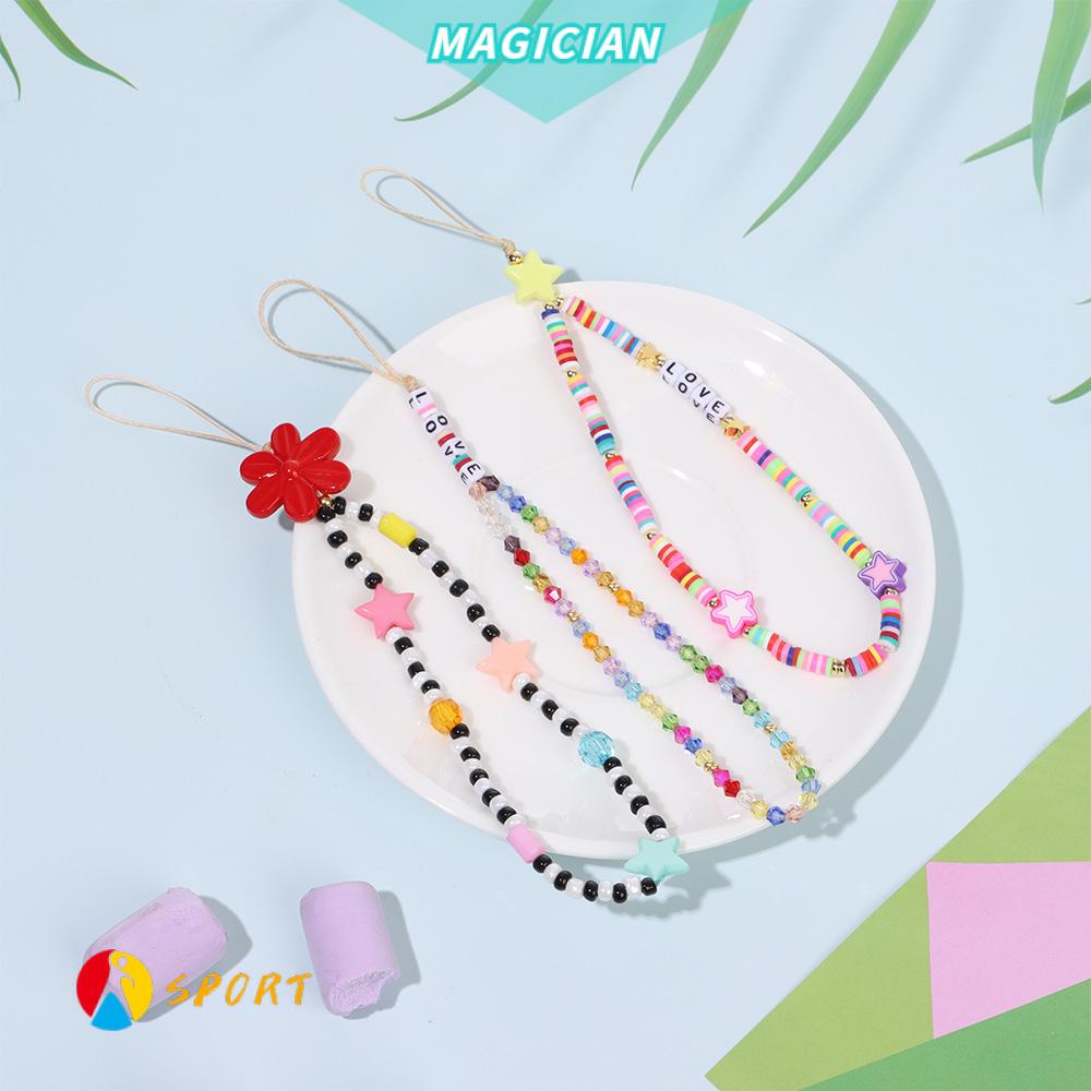 MAGIC New Strap Lanyard Women|Beads Chain Mobile Phone Chain Anti-lost Colorful Hanging Cord Decoration Mobile Phone Rope