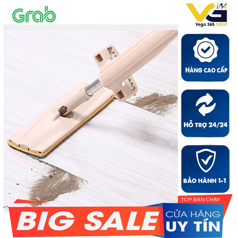 Cây lau nhà tự vắt Spin Mop xoay 360, chổi lau nhà tự vắt siêu sạch - TẶNG KÈM 2 BÔNG LAU