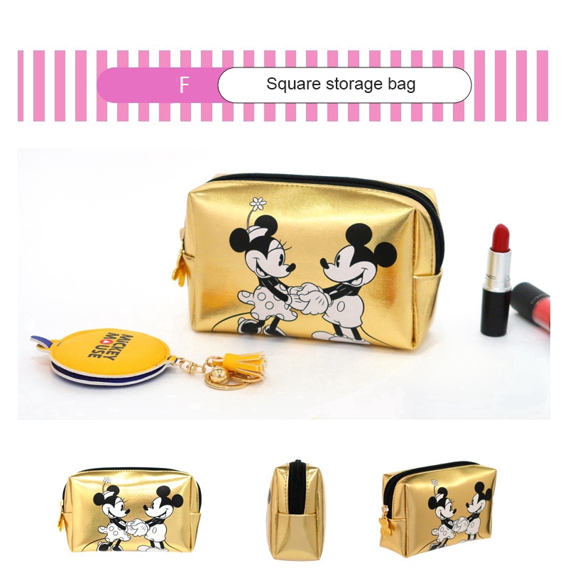 Disney Mickey Mouse Multi-chức năng phụ nữ Túi Wallet Purse thời trang nữ túi xách bán Set mỹ phẩm lưu trữ Disney nóng