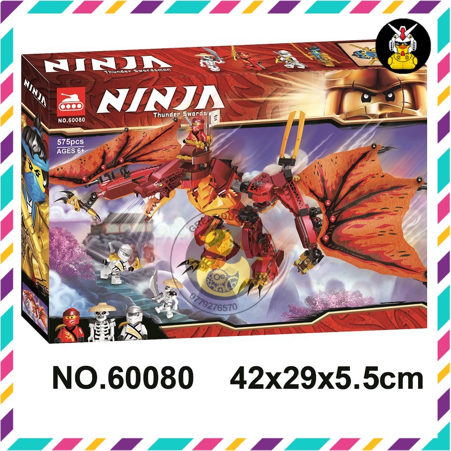 (Đọc kĩ phân loại) 60080 Đồ Chơi Lắp Ráp Mô Hình Ninjago Bela Lari Legacy Fire Dragon Attack Rồng Phun Lửa Của Kai