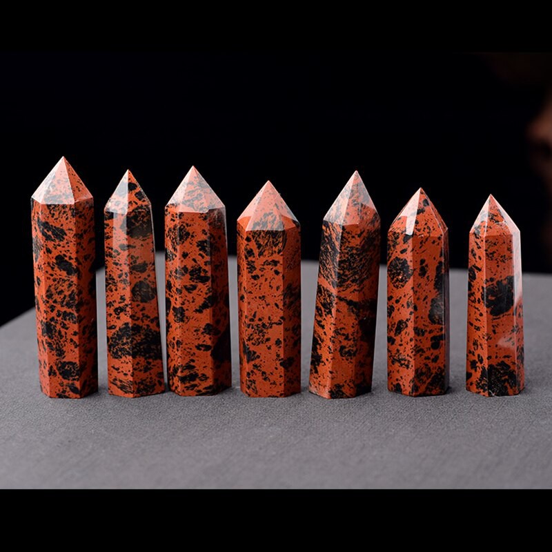 Trụ đá thanh tẩy Red Obsidian