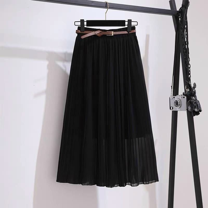 Chân váy voan kèm đai thời trang hàng QC