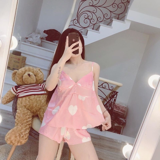 SET ĐỒ NGỦ LỤA TIM SIÊU HOT