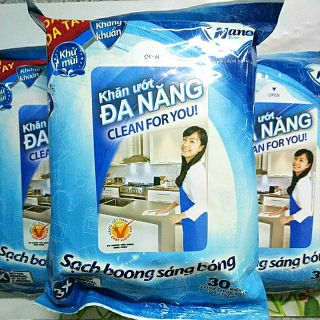 Khăn ướt đa năng Nano (chuyên lau dầu mỡ)