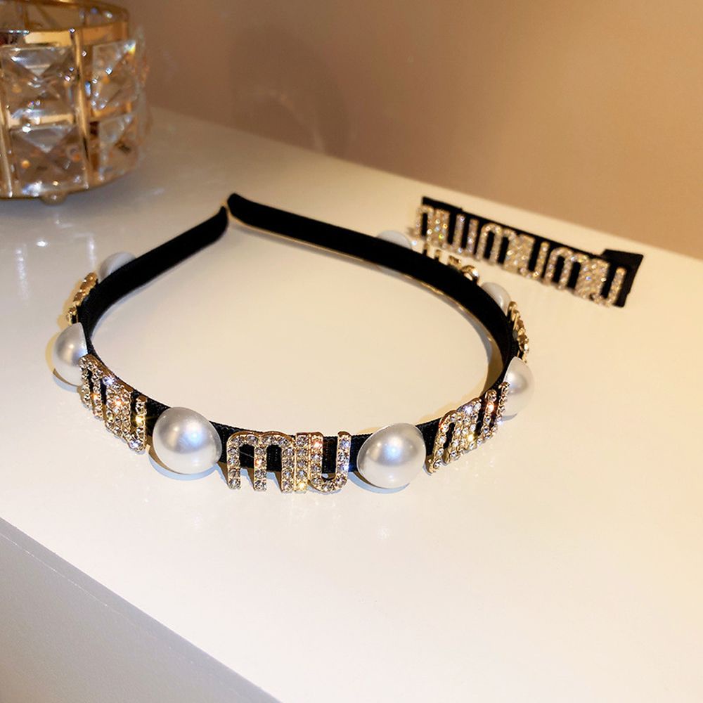 Kẹp tóc / Cài tóc đính đá và ngọc trai phong cách Hàn Quốc cổ điển chống trượt dành cho nữ