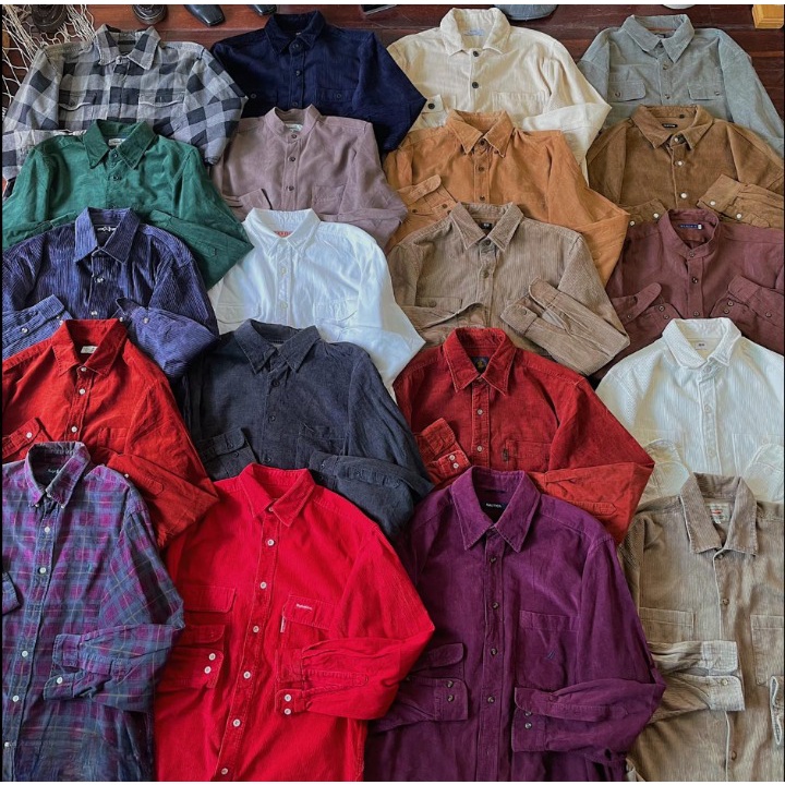 Áo Sơ Mi Nhung Tăm , Sơ Mi Gân Nam Nữ Thời Trang 2hand Dáng Rộng Big Size Secondhand Thời Trang Phong Cách Siêu Đẹp