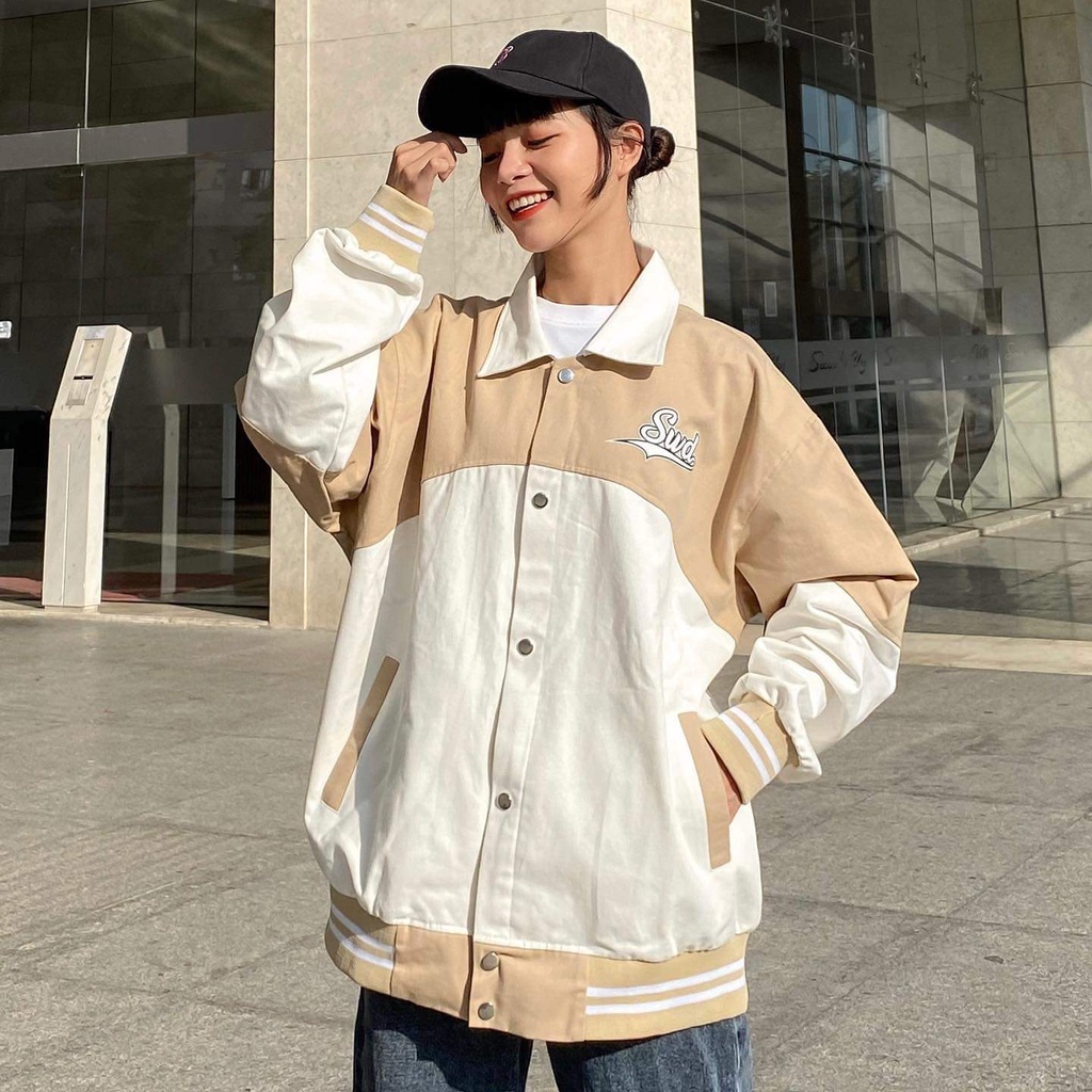 Áo Khoác Bomber BOB Jacket Form Rộng Vải Khaki Dày Dặn Phong Cách Ulzzang Unisex