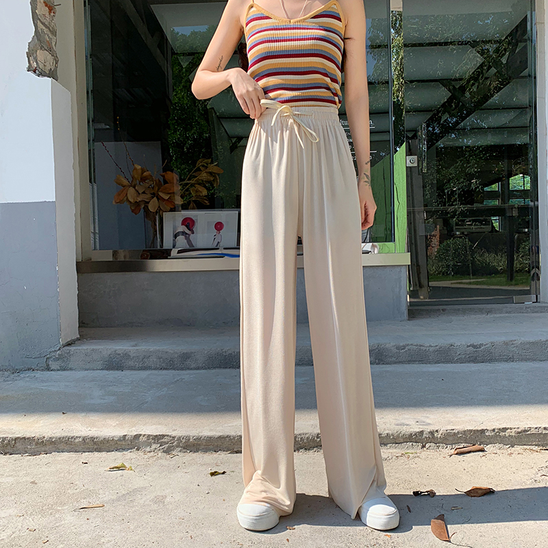 NRVP Quần Dài Nữ Lưng Cao Ống Rộng Thời Trang Hàn 2020