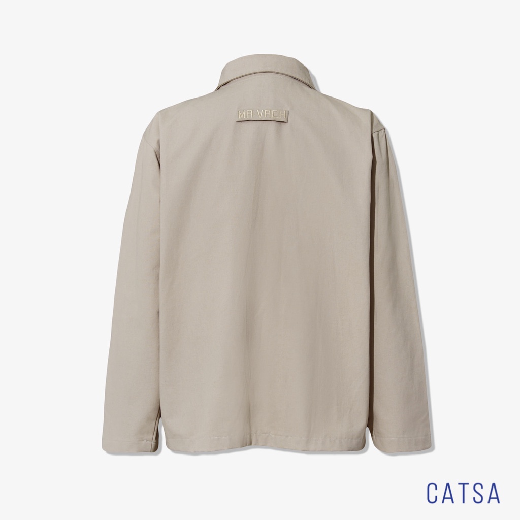 Áo khoác kaki đen, trắng AI ĐÂY chất kaki mềm mại 2 lớp, thoái mái, thấm hút mồ hôi CATSA AKJ045 - AKJ046