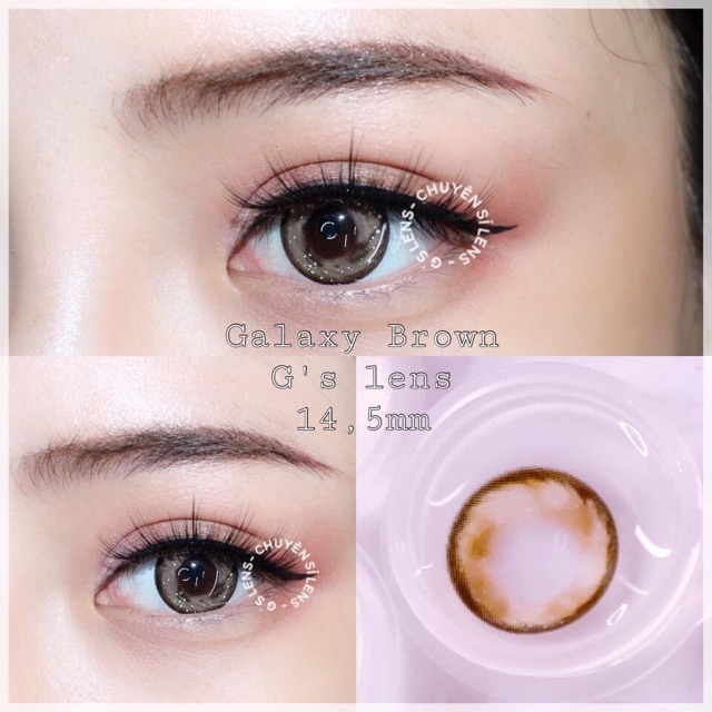 Lens Mắt Kính Áp Tròng Galaxy Gray Brown Green Blue Violet Pink Giãn Vừa Size M