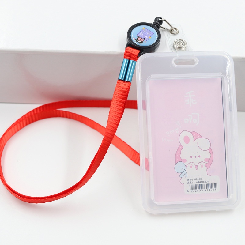 dây đeo thẻ học sinh, Đeo Thẻ văn phòng - bao thẻ dày 0,5cm, dây rút co giãn tới 40cm sử dụng thẻ quẹt từ tiện lợi