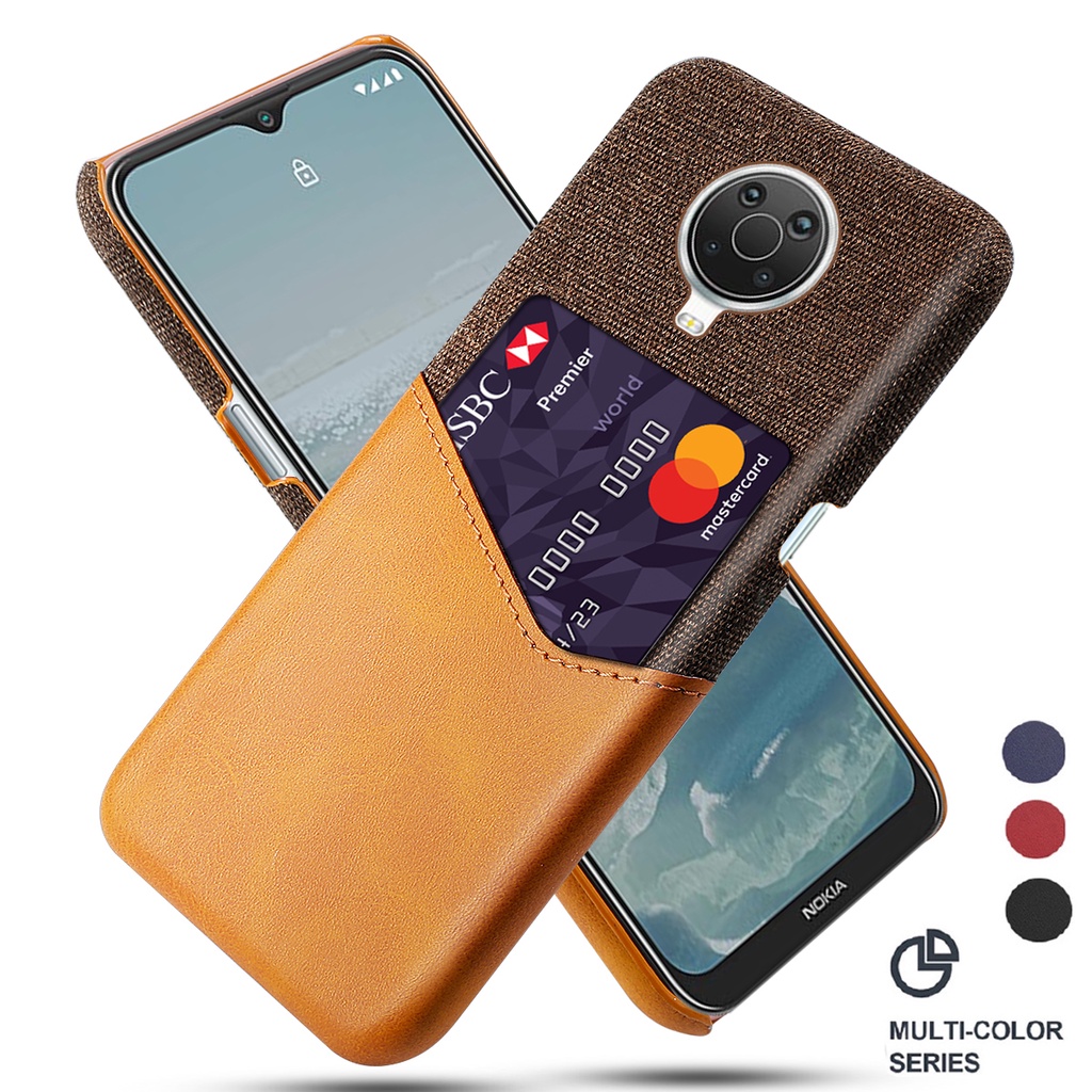 Ốp điện thoại vải mỏng phong cách doanh nhân chống sốc + ngăn đựng thẻ bằng da cho NOKIA G20 G10 X20 X10 5.3 NOKIA 3.4