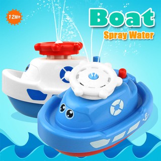 Mini Cute Baby Bath Toys Automatic Spraying Water Boat Float Swimming Shower Toys for Kids