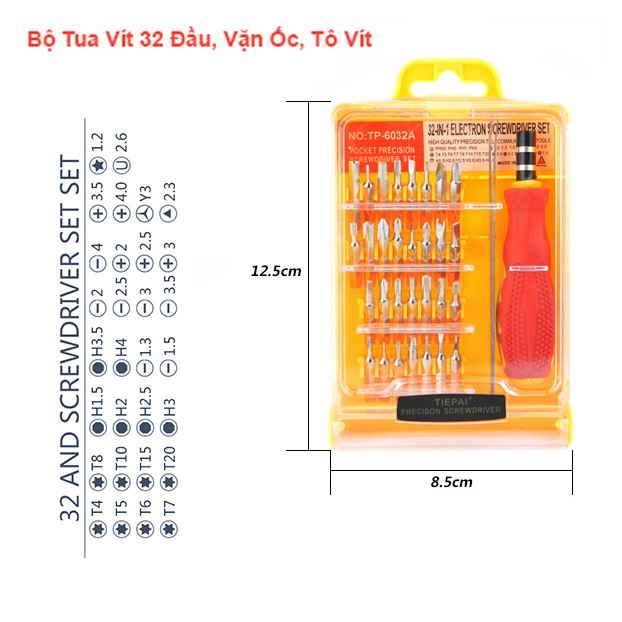 Bộ Tua Vít 32 Đầu, Vặn Ốc, Tô Vít (Dạng Hộp)