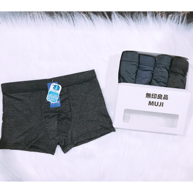 Hộp 4 Quần Lót Đùi 3D Boxer Nam Thun Lạnh Co Giãn 4 Chiều