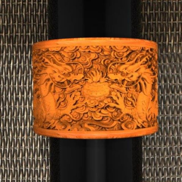 Nhẫn rồng cuộn _ gỗ trắc, sừng trâu