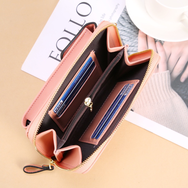 Túi Đựng Điện Thoại Màu Trơn Dáng Dài Phong Cách Hàn Quốc Thời Trang Cho Nữ