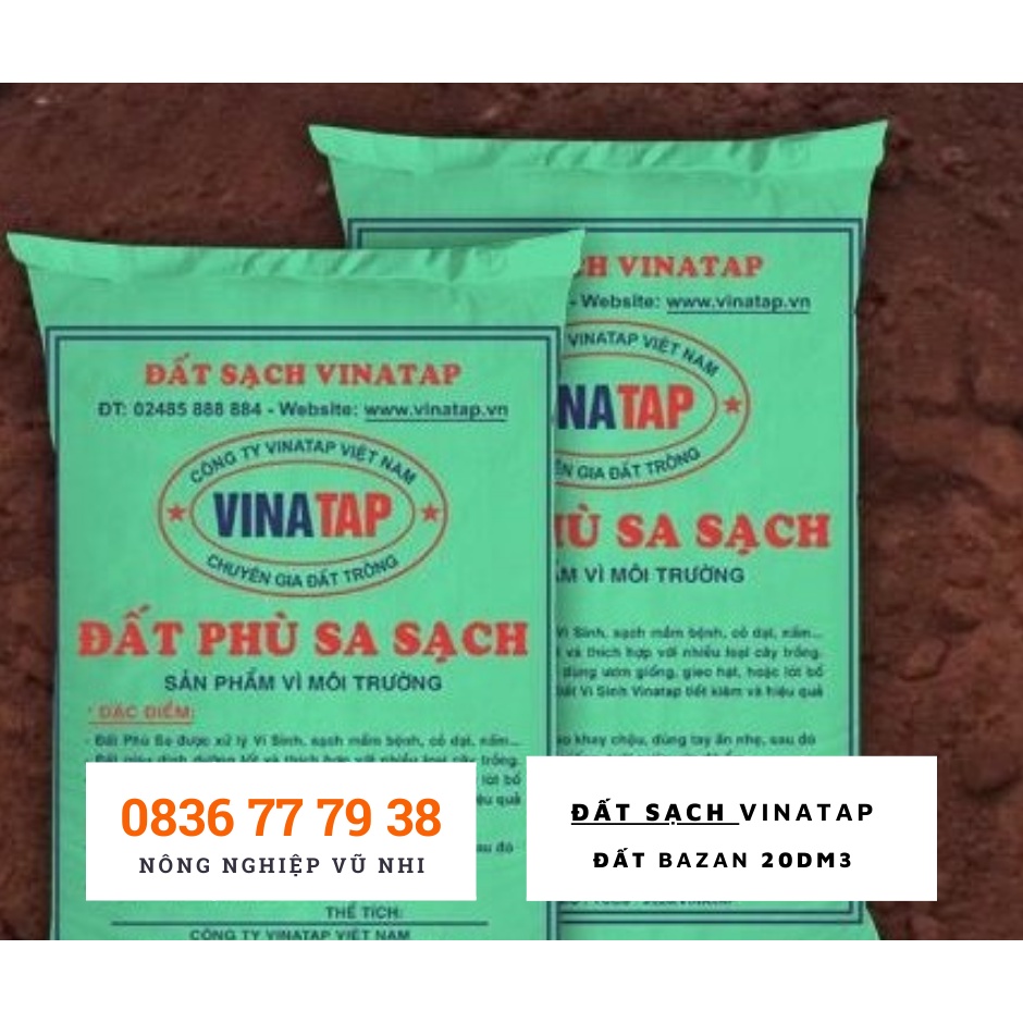 Đất sạch VINATAP,  ĐẤT BAZAN 20dm3