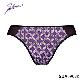 Quần Lót Lưng Vừa Phối Hoa Văn Caro Tím Phía Trước Fashion Doomm Doomm By Sabina SUA690BK- SIZE L