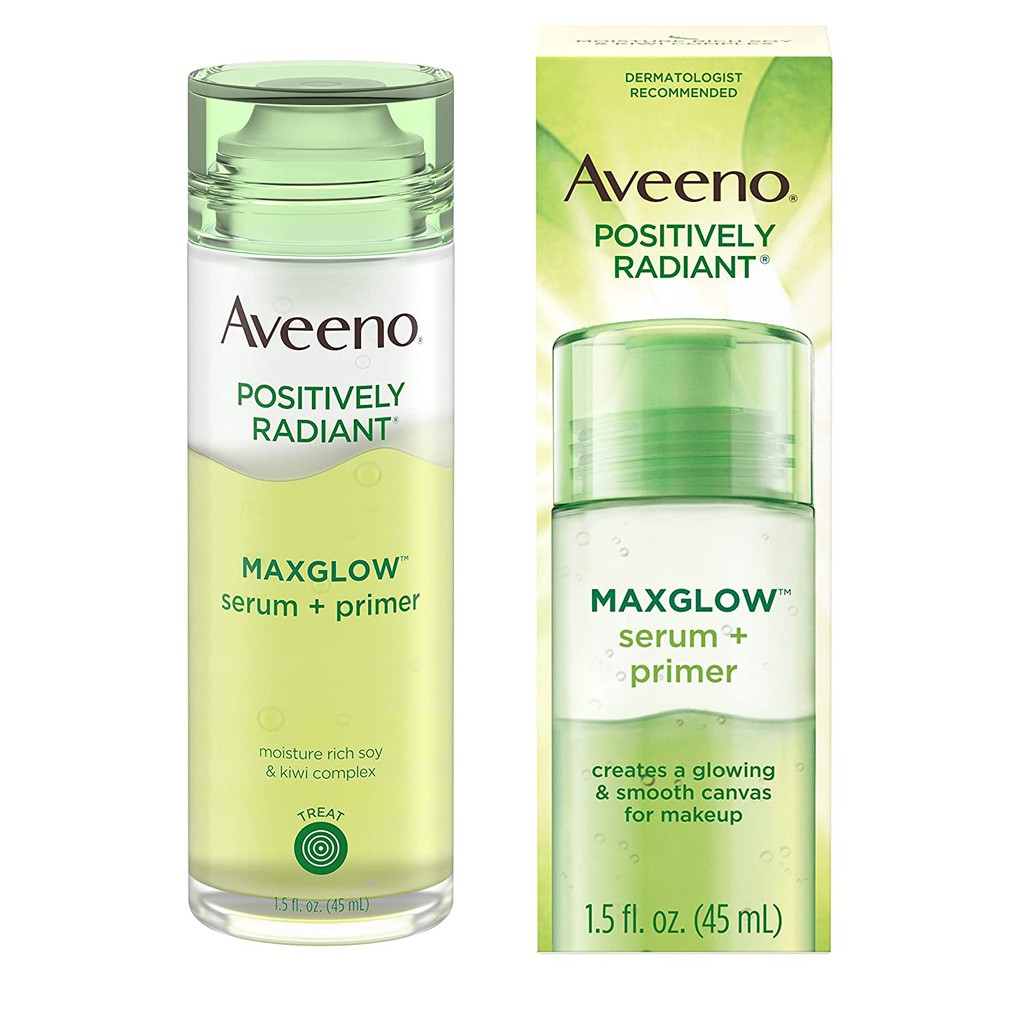 Aveeno - Tinh Chất Dưỡng Ẩm Da Aveeno Positively Radiant Maxglow Serum + Primer 45mL