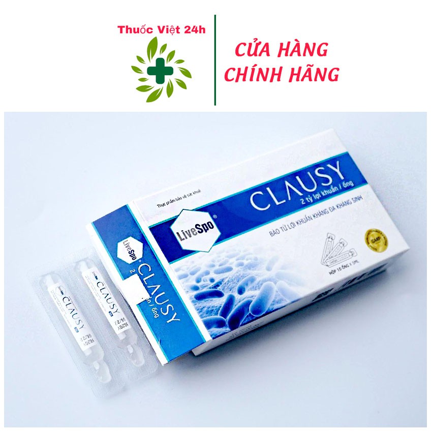 Bào tử lợi khuẩn Clausy (10 ống x 5ml/Hộp) - Dùng cho trẻ bị rối loạn tiêu hóa, tiêu chảy, phân sống - thuocviet24h