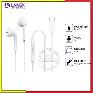 Tai nghe dây lanex lep - l03 jack type-c, dài 1.2m, tương thích nhiều thiết bị android