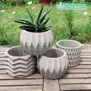 Chậu đá mài để bàn mini trồng cây 01