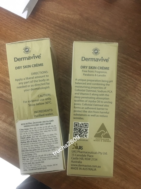 Dermavive dry skin creme Tăng cường chức năng bảo vệ da, giúp tái tạo và dưỡng ẩm da han T9/2021