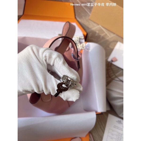 Giỏ Hm chất da thật có túi lót