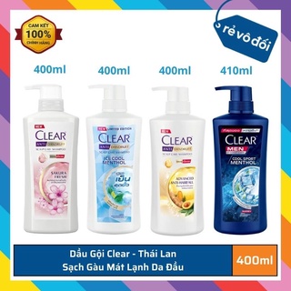 Dầu gội Clear sạch gàu mát lạnh da đầu 400ml - Thái Lan