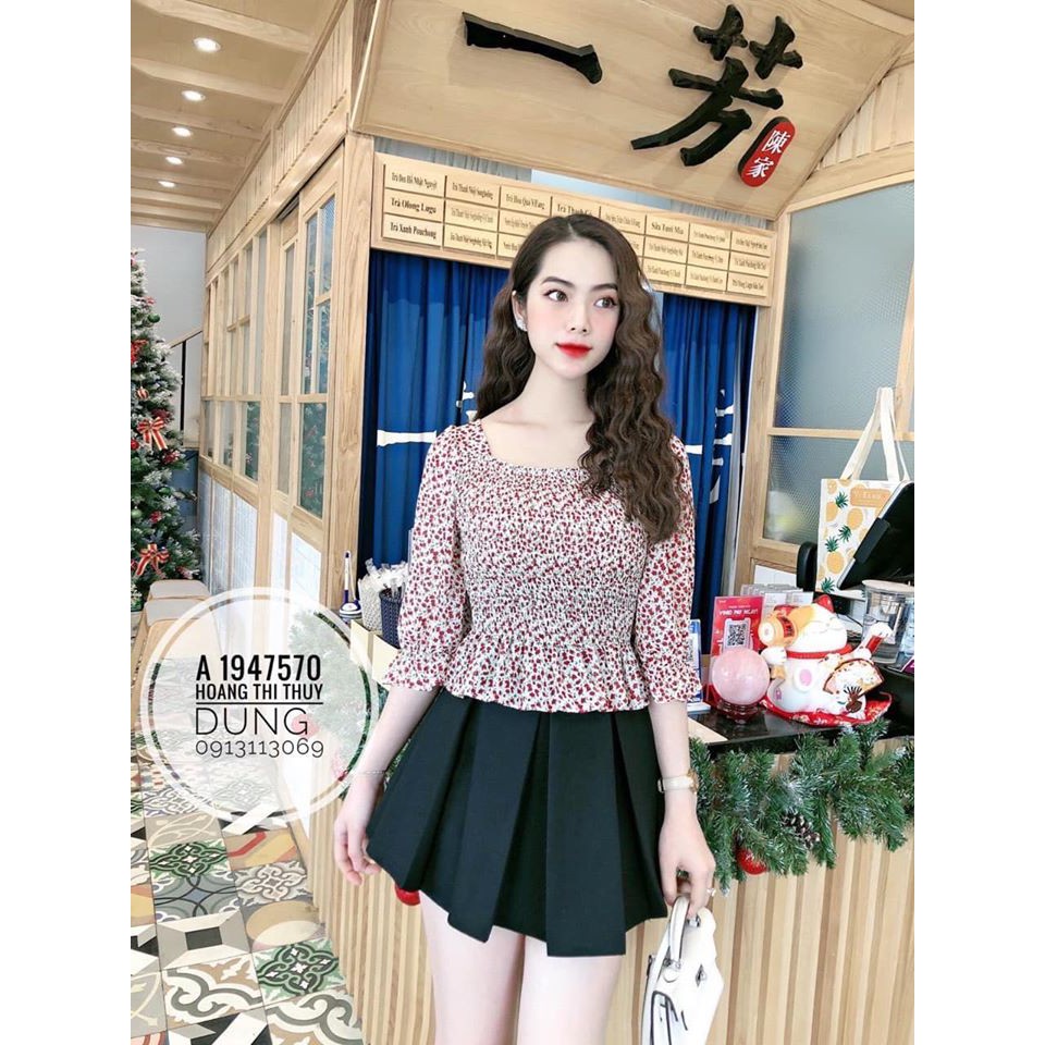 ÁO  HOA NHÚNG NGỰC TAY LỠ