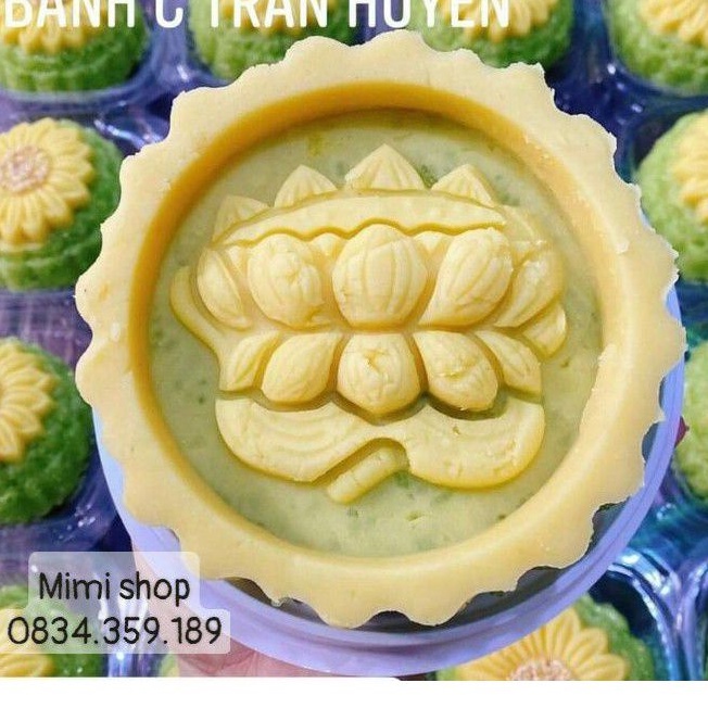 Khuôn xôi tròn hình hoa sen khía size đại 13cm nhựa cứng bền (kèm ảnh thật)
