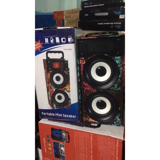 Loa gỗ Bluetooth xách tay at 2  2 bass  led   ngẩu nhiên