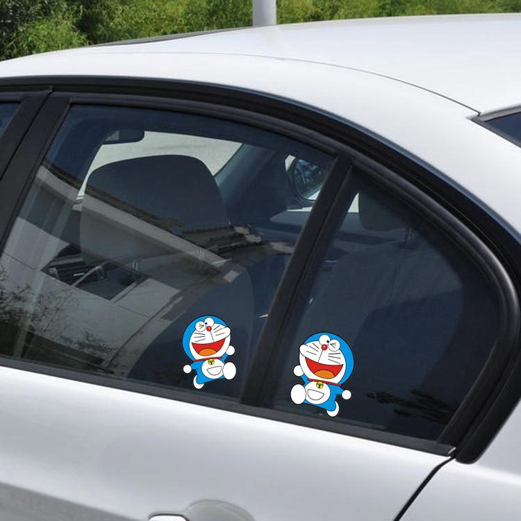 1 Cặp Miếng Dán Trang Trí Xe Hơi Hình doraemon Chống Thấm Nước