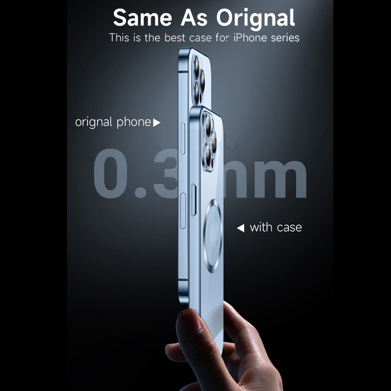Ốp Điện Thoại TPU Từ Tính Mạ Điện Bảo Vệ Ống Kính Cho IPhone 13 12 11 Pro Max XS Max XR X 8 7 Plus