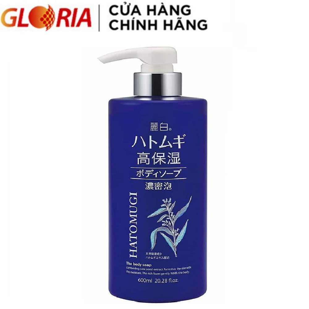 Sữa Tắm Dưỡng Ẩm Sâu Và Trắng Da Hạt Ý Dĩ Reihaku Hatomugi Moisture Rich Body Soap 600ml