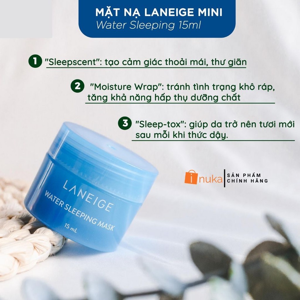 [100%-Hàng Auth ] Mặt nạ ngủ môi Laneige 3g, son dưỡng môi, tẩy tế bào chết , chăm sóc, dưỡng, tái tạo môi hồng.