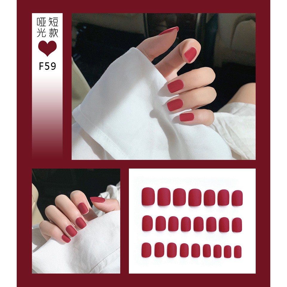 M&oacute;ng Giả Set 24 Nail Box D&aacute;ng Vu&ocirc;ng M&agrave;u Trơn Nh&aacute;m Si&ecirc;u Xinh Nghệ Thuật