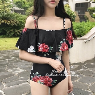 Combo Bikini hoa đỏ trễ vai kèm 3 đôi mút ngực  ❤️ (ảnh thật+video)