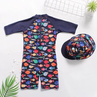 Đồ bơi bé trai liền mảnh + nón