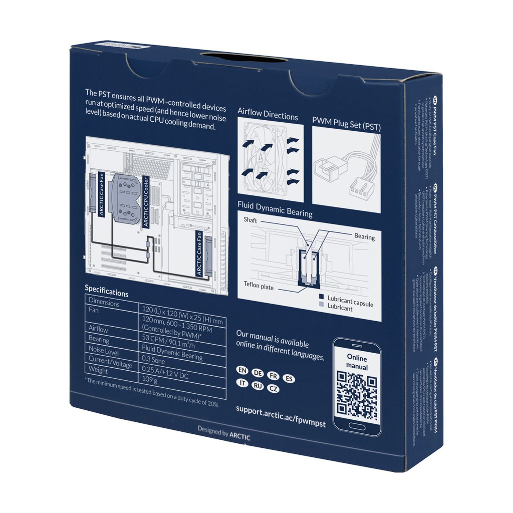 Quạt Fan Case 12cm Arctic F12 PWM PST - Sản phẩm cao cấp, độ ồn thấp