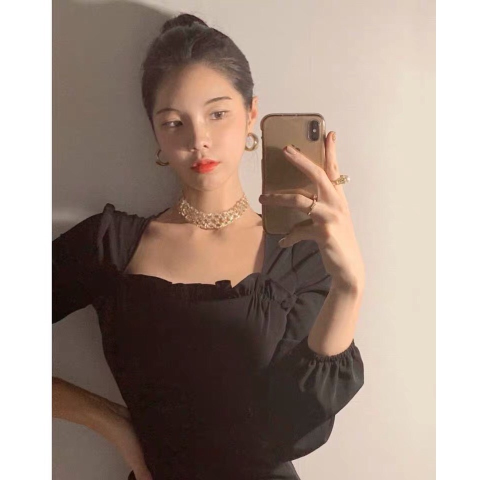 Váy ulzzang nữ dáng xòe đuôi cá ôm body, Đầm trắng ulzzang dài tay dự tiệc - Roxie | BigBuy360 - bigbuy360.vn