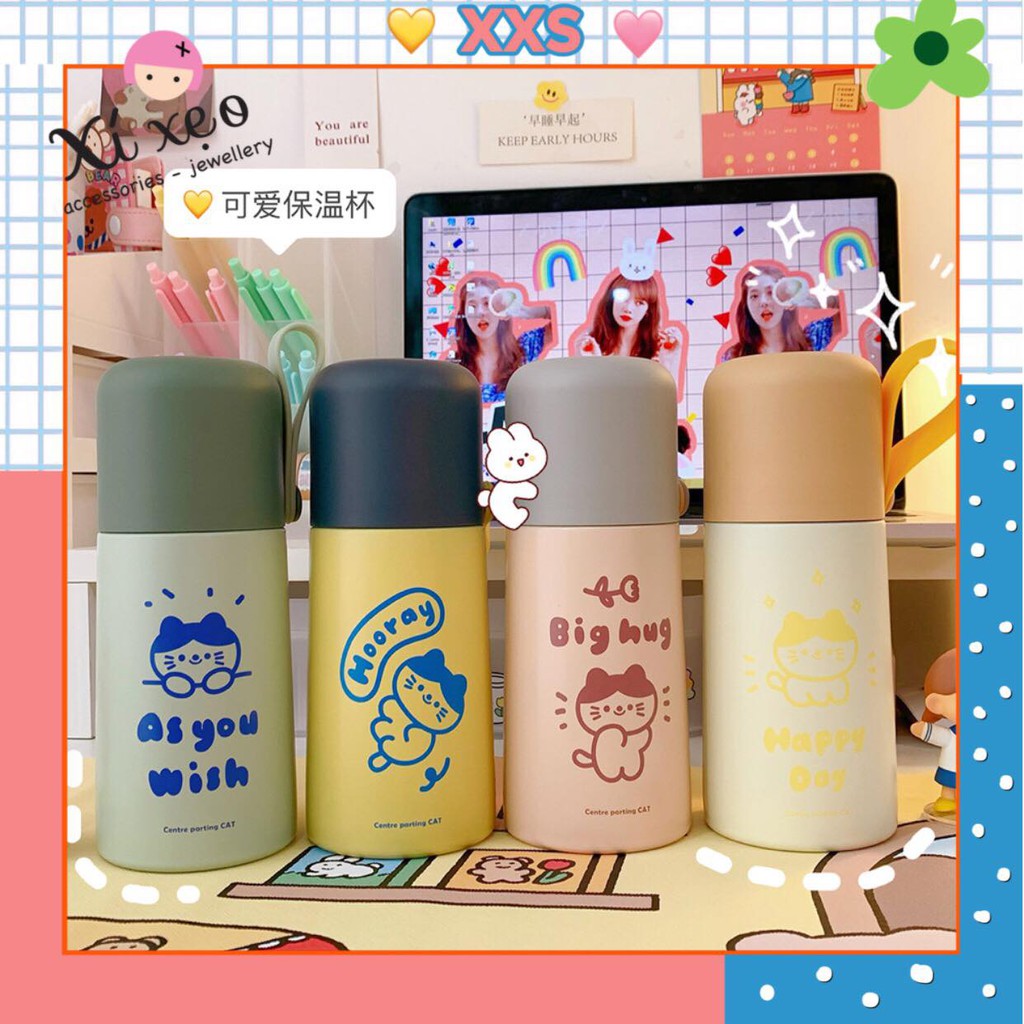 Bình giữ nhiệt chú mèo Dễ Thương dung tích 350ml