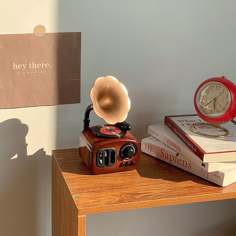 Hộp Nhạc Hình Gramophone Mini Để Bàn Trang Trí Phong Cách Retro